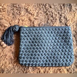 Americana by Sharif Woven Black Clutch with Tassel